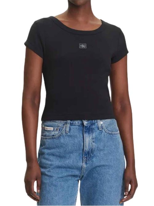 T-shirt corta a costine Calvin Klein Jeans | LV047C200GUB1